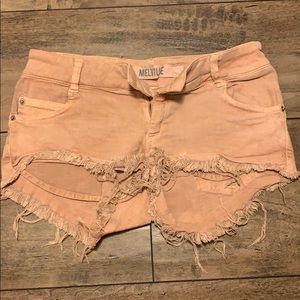 Tan Brandy Melville Shorty Shorts